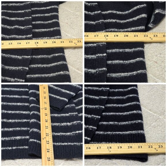 Vince Womens Black Striped‎ Cardigan Wool Blend Long Sleeve Open Front Size L - Picture 8 of 10